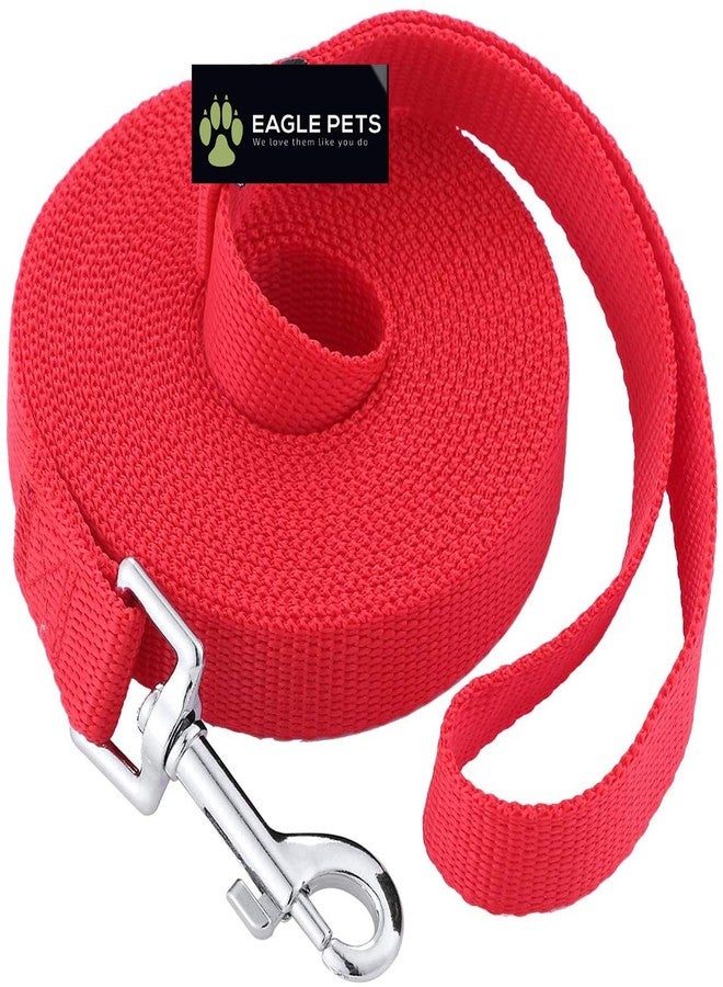 Eagle Pets Nylon Dog Training Leash Long for Training,Walking .Best for Medium to Large Dogs. (RED, 30FT) - Image 1